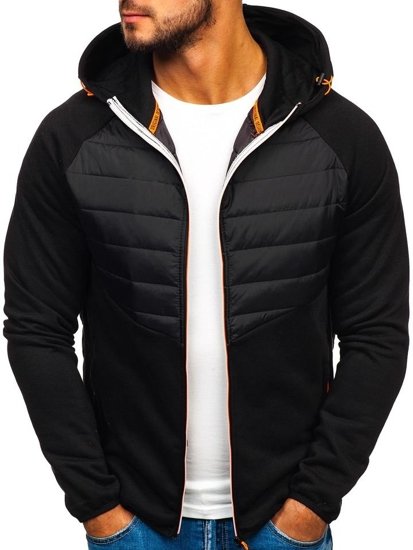 Chaqueta de entretiempo deportiva para hombre negra Bolf KS1885