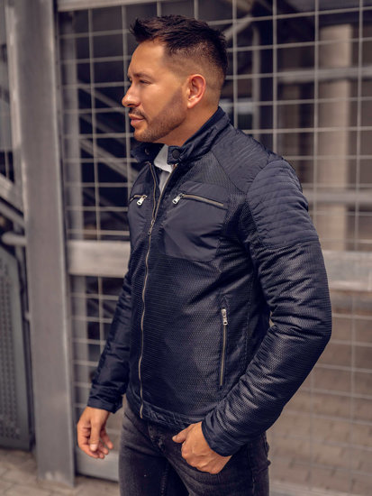 Chaqueta de entretiempo para hombre azul oscuro Bolf 1702A