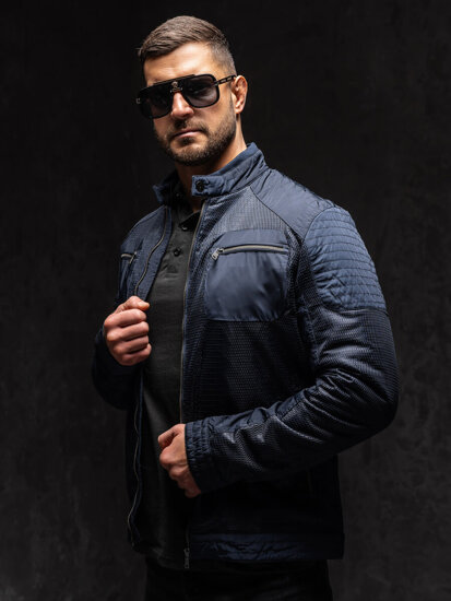 Chaqueta de entretiempo para hombre azul oscuro Bolf 1702A1