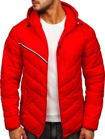 Chaqueta de entretiempo para hombre color rojo Denley M13008