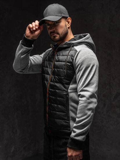 Chaqueta de entretiempo para hombre gris Bolf KS2155