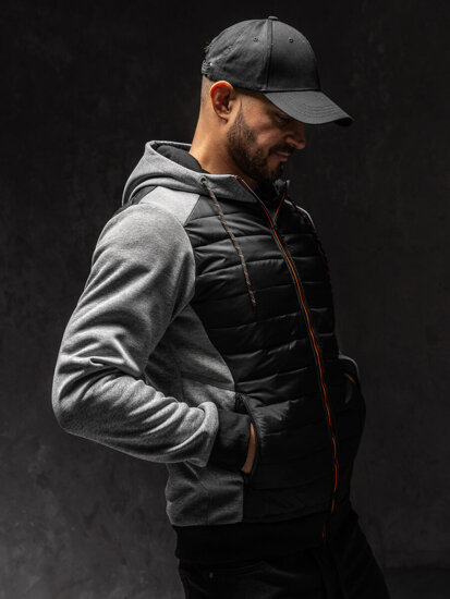 Chaqueta de entretiempo para hombre gris Bolf KS2155