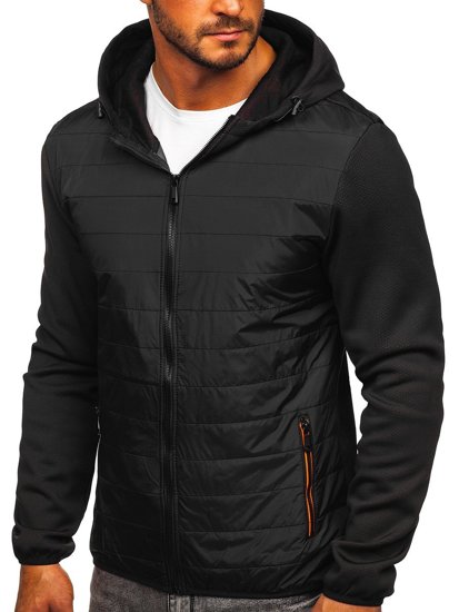 Chaqueta de entretiempo para hombre negro y naranja Bolf KS2160