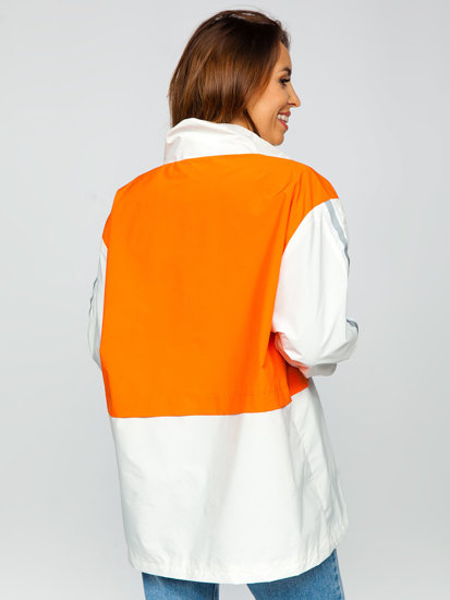 Chaqueta de entretiempo para mujer Bolf AG3010 blanco y naranja