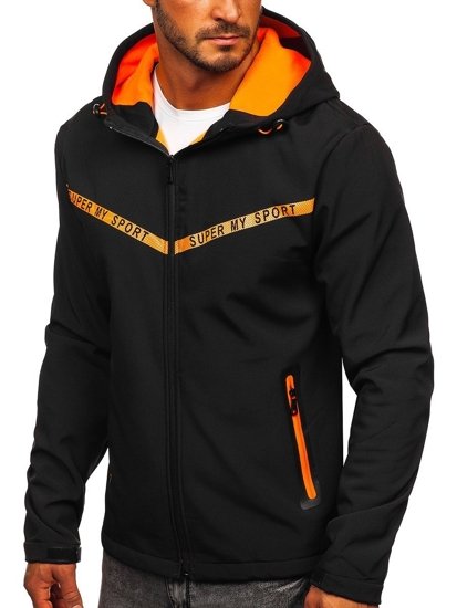 Chaqueta de entretiempo softshell para hombre negro Bolf KS2181