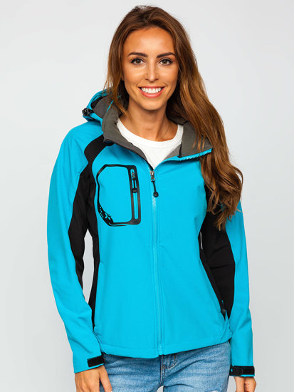 Chaqueta de entretiempo softshell para mujer azul Bolf 9055