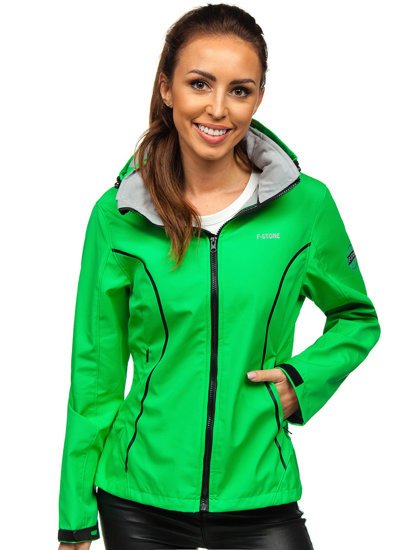 Chaqueta de entretiempo softshell para mujer color verde Bolf S010