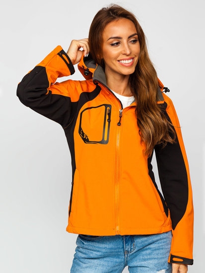 Chaqueta de entretiempo softshell para mujer naranja Bolf 9055