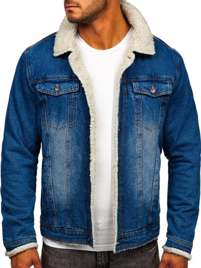 Chaqueta de entretiempo vaquera para hombre azul oscuro Bolf 1153