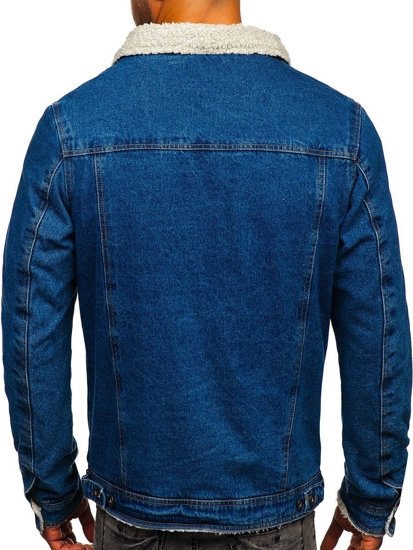 Chaqueta de entretiempo vaquera para hombre azul oscuro Bolf 1153