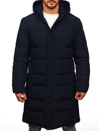 Chaqueta de invierno acolchada larga para hombre Azul oscuro Bolf 31M5009