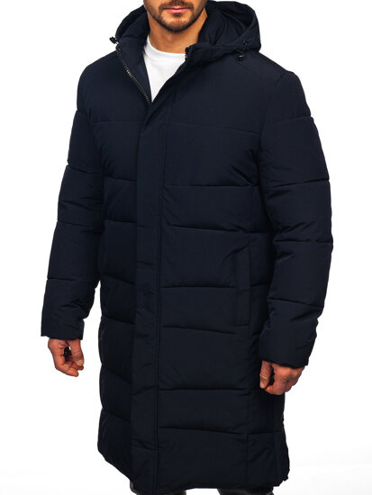 Chaqueta de invierno acolchada larga para hombre Azul oscuro Bolf 31M5009