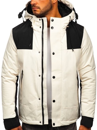 Chaqueta de invierno acolchada para hombre blanco Bolf J1905