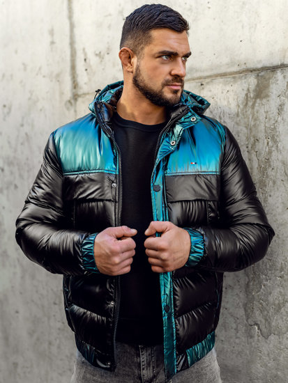 Chaqueta de invierno acolchada para hombre negro Bolf 2146