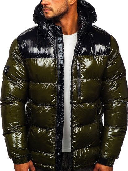 Chaqueta de invierno acolchada para hombre verde Bolf 6462