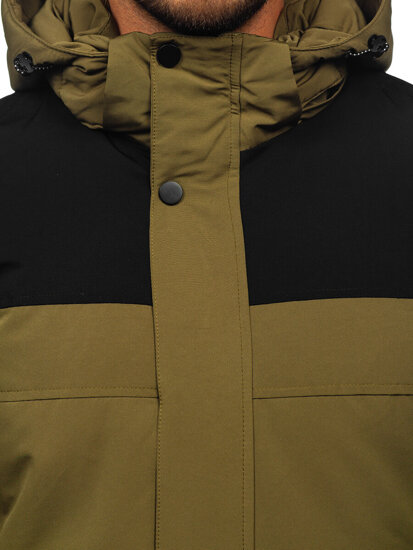 Chaqueta de invierno con capucha para hombre caqui Bolf 22M322