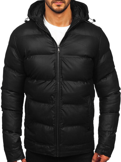 Chaqueta de invierno con capucha para hombre negro Bolf 22M327