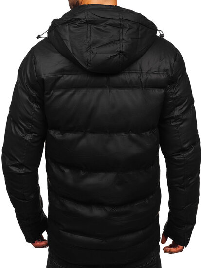 Chaqueta de invierno con capucha para hombre negro Bolf 22M327