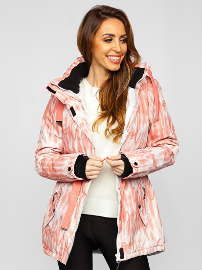 Chaqueta de invierno con capucha para mujer rosa Bolf B2393