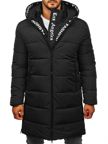 Chaqueta de invierno larga acolchada para hombre negro Bolf 19M1291