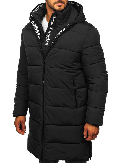 Chaqueta de invierno larga acolchada para hombre negro Bolf 19M1291