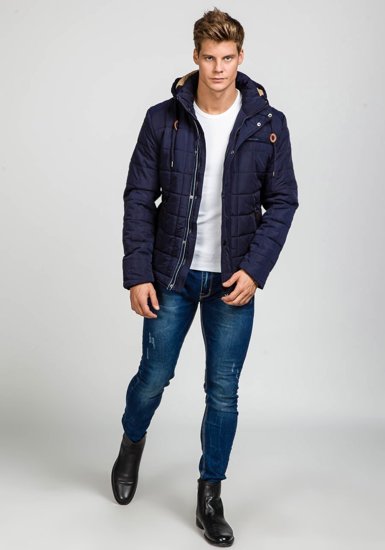 Chaqueta de invierno para hombre azul oscuro Bolf 1672