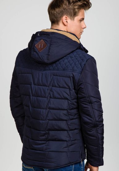 Chaqueta de invierno para hombre azul oscuro Bolf 1673