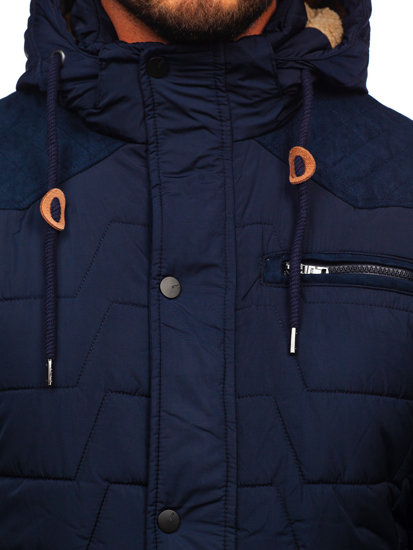 Chaqueta de invierno para hombre azul oscuro Bolf 1673