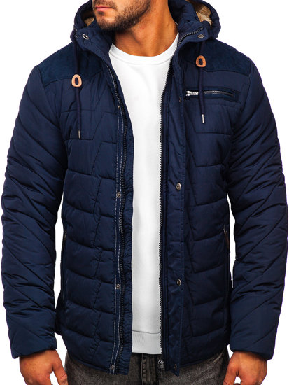 Chaqueta de invierno para hombre azul oscuro Bolf 1673