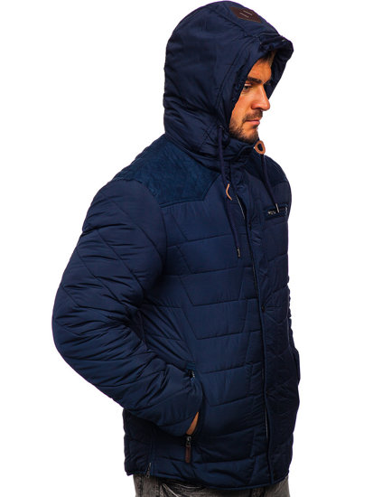 Chaqueta de invierno para hombre azul oscuro Bolf 1673