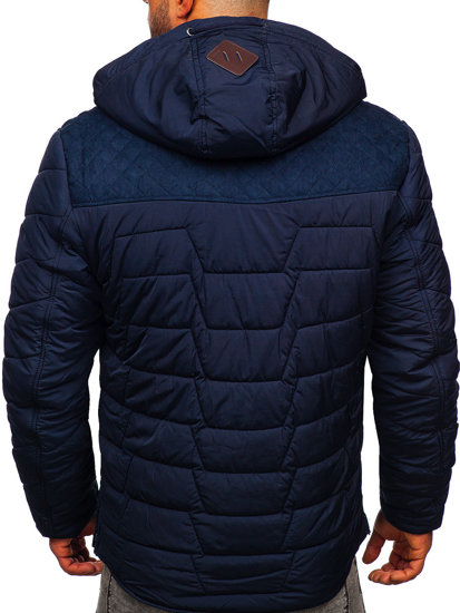 Chaqueta de invierno para hombre azul oscuro Bolf 1673