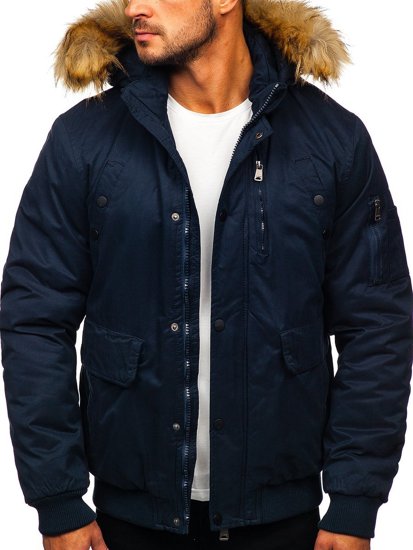 Chaqueta de invierno para hombre azul oscuro Bolf 1778