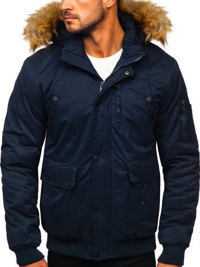 Chaqueta de invierno para hombre azul oscuro Bolf 1778