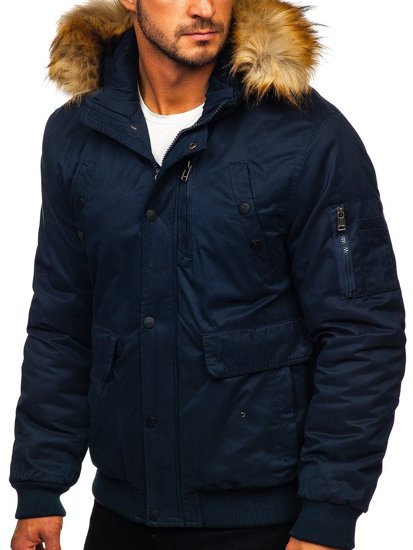 Chaqueta de invierno para hombre azul oscuro Bolf 1778