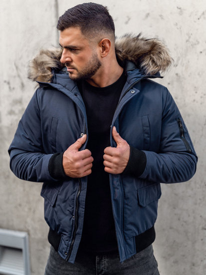 Chaqueta de invierno para hombre azul oscuro Bolf 2019