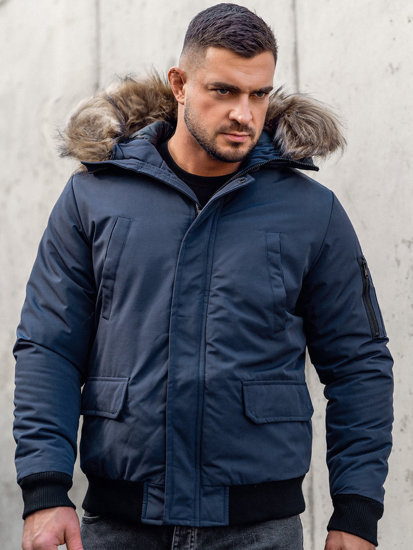 Chaqueta de invierno para hombre azul oscuro Bolf 2019