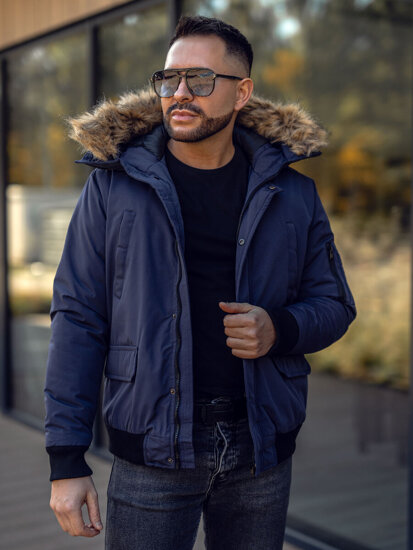 Chaqueta de invierno para hombre azul oscuro Bolf 2019