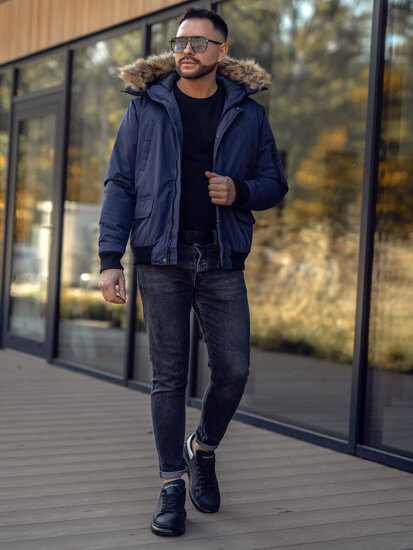 Chaqueta de invierno para hombre azul oscuro Bolf 2019