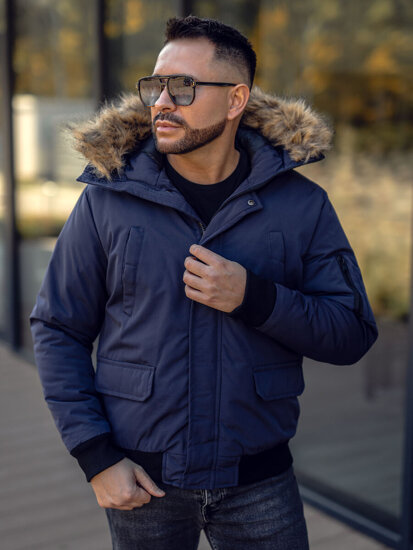 Chaqueta de invierno para hombre azul oscuro Bolf 2019