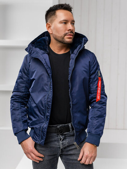 Chaqueta de invierno para hombre azul oscuro Bolf 2120A1