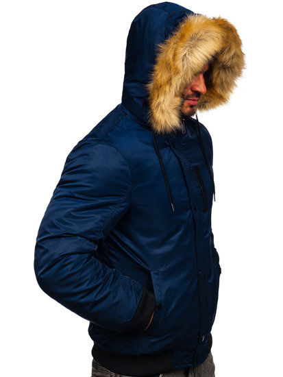 Chaqueta de invierno para hombre azul oscuro Bolf 2129