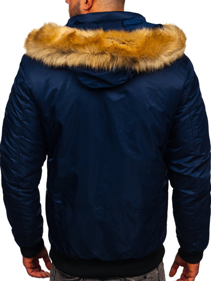 Chaqueta de invierno para hombre azul oscuro Bolf 2129