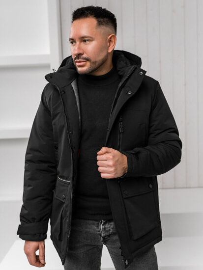 Chaqueta de invierno para hombre negro parka Bolf 22M323A1