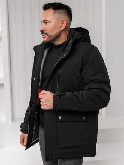 Chaqueta de invierno para hombre negro parka Bolf 22M323A1