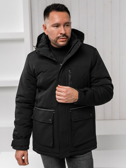 Chaqueta de invierno para hombre negro parka Bolf 22M323A1