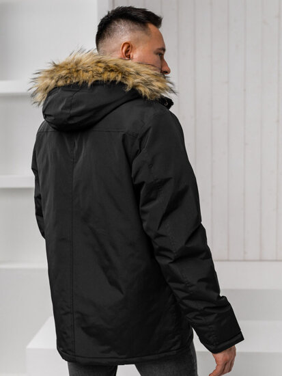 Chaqueta de invierno para hombre negro parka alaska Bolf WX032A1