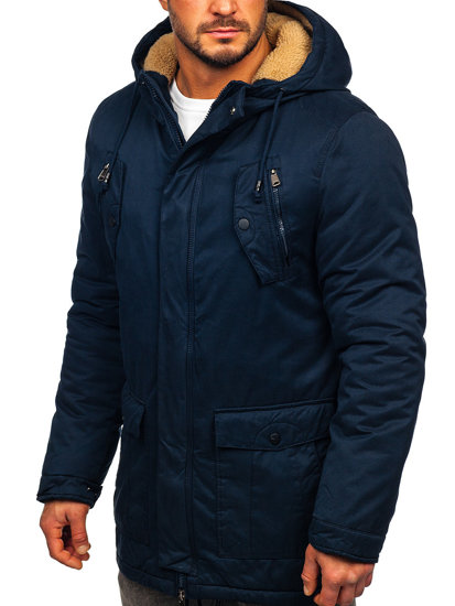 Chaqueta de invierno parka para hombre azul oscuro Bolf 1794