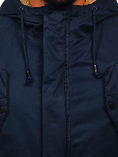 Chaqueta de invierno parka para hombre azul oscuro Bolf 1794