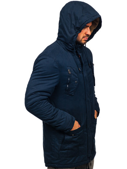 Chaqueta de invierno parka para hombre azul oscuro Bolf 1794