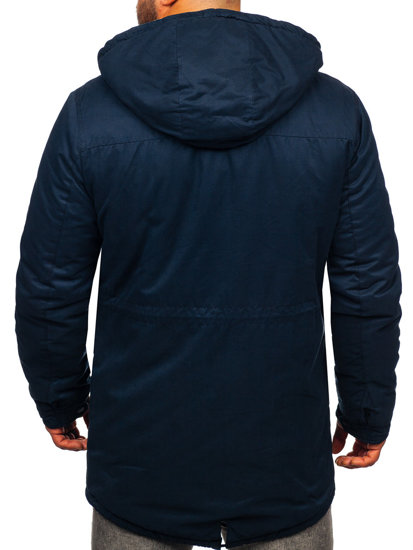 Chaqueta de invierno parka para hombre azul oscuro Bolf 1794